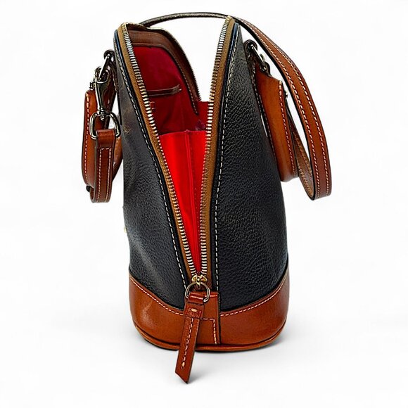 Dooney & Bourke Top Zip Cobalt Blue Satchel Purse Pebbled Grain Leather Bag - Picture 3 of 14